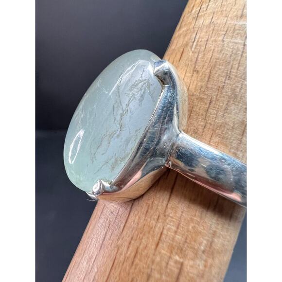 NEW Chatoyant aquamarine sterling silver ring size 8 - Picture 7 of 15